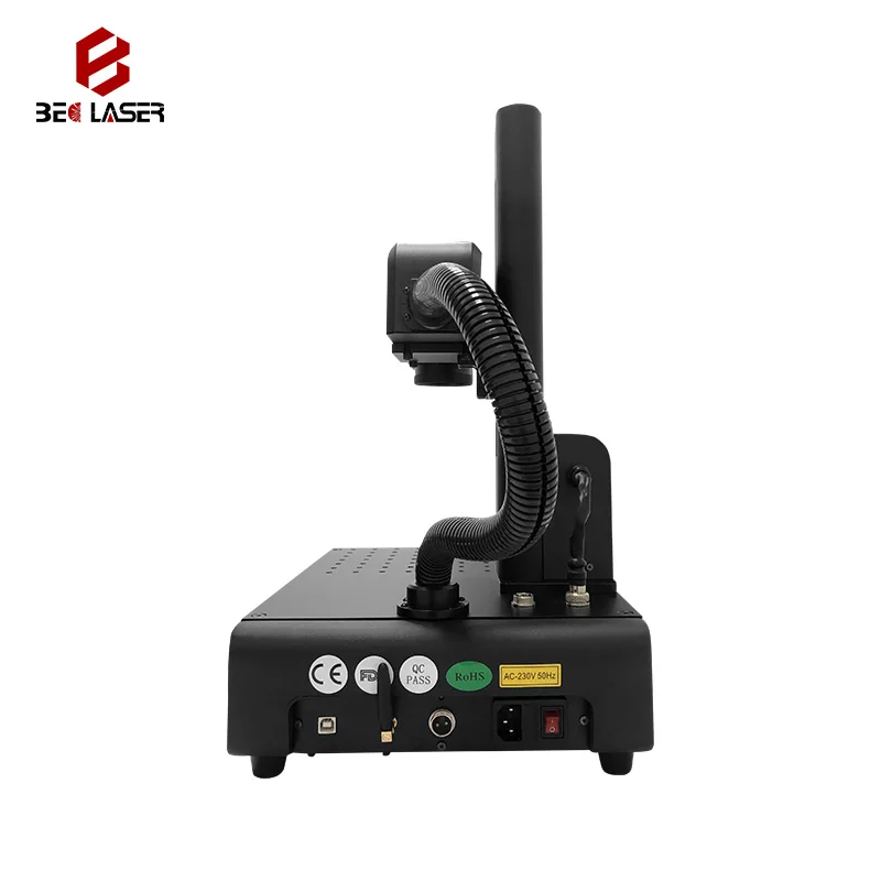 BECLASER  20W 30W smart portable fiber laser marking machine with motorized z axis for gold, silver, brass.
