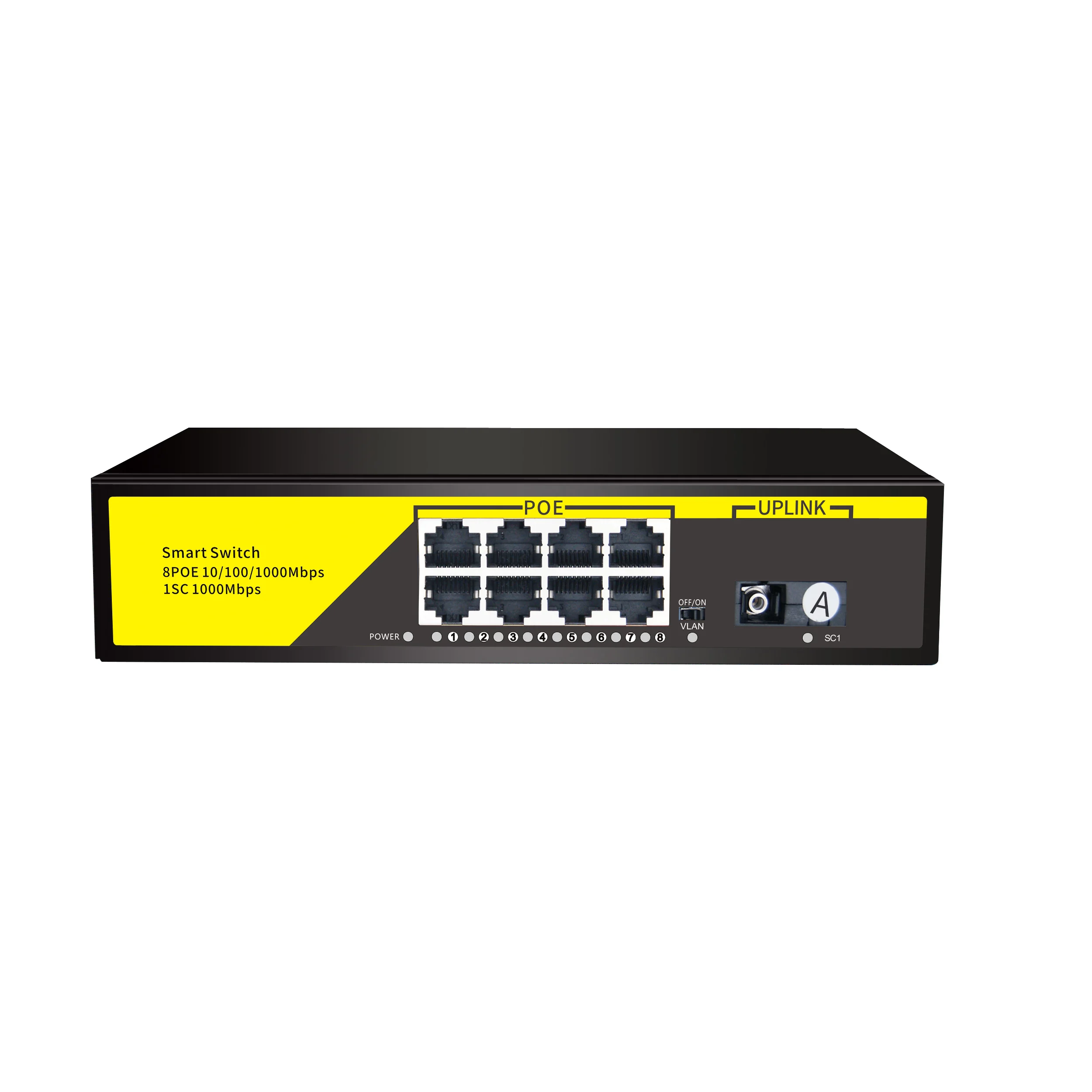 Hot selling OEM/ODM high quality 8 port fiber gigabit poe switch for HD CCTV system