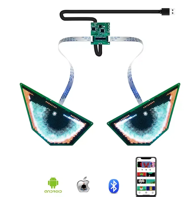 2024 Winking Eyes LED Panel Display LED Demon Eye Led Screen Blinking Screen APP Programmable LED Eye Display for Car LED Screen