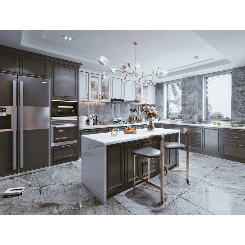 Custom American Style Home Cabinets Custom White Shaker Solid Wood Kitchen Walnut Wood Kitchen Cabinets Complete Sets