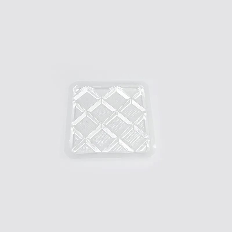 Model-115108 Clear Disposable PET Plastic Tray Rectangle Food Grade Packaging Box Blister 114x107x6mm Lid 8500pcs/Carton Cake