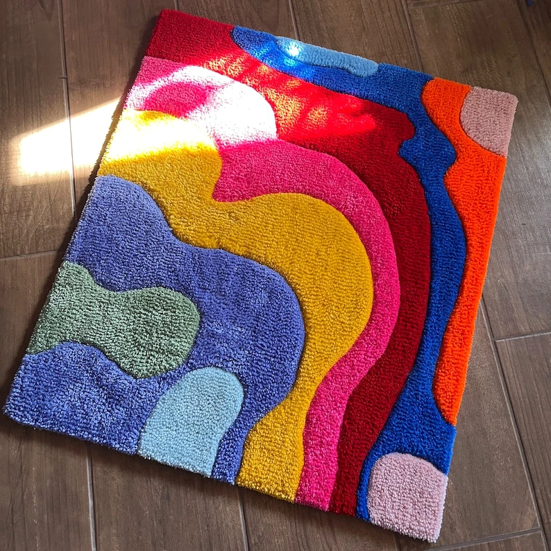 Home Decor Soft Custom Colorful Area Rug Fluffy Microfiber Fancy Floor Mat Carpet for Living Room Bedroom