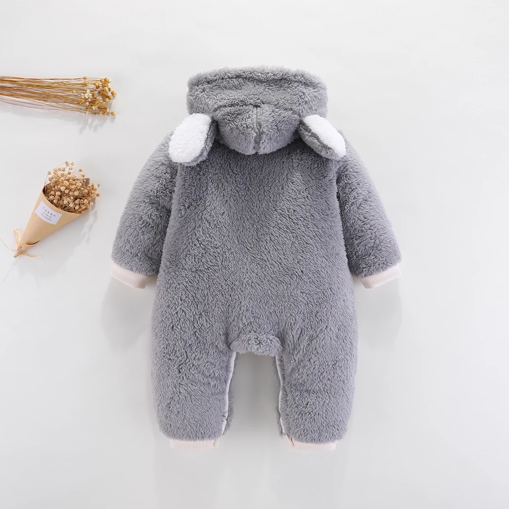 Baby Clothing Manufacturers Coral Fleece Baby Clothes Rompers Long Sleeve Thermal Winter Baby Zipper Rompers