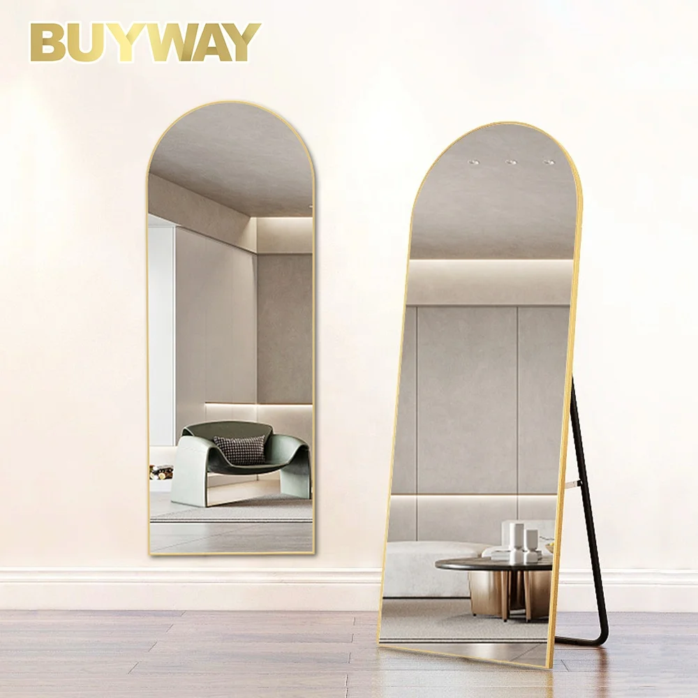 Aluminum Frame Mounted Metal Framed Full Length Wall Oversized Length Dressing Room Standing Vanity Floor Mirror For Bedroom