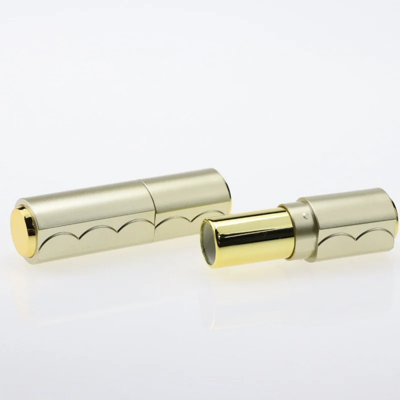 Luxury green gold round handmade empty DIY custom logo plastic lipstick tubes with waves