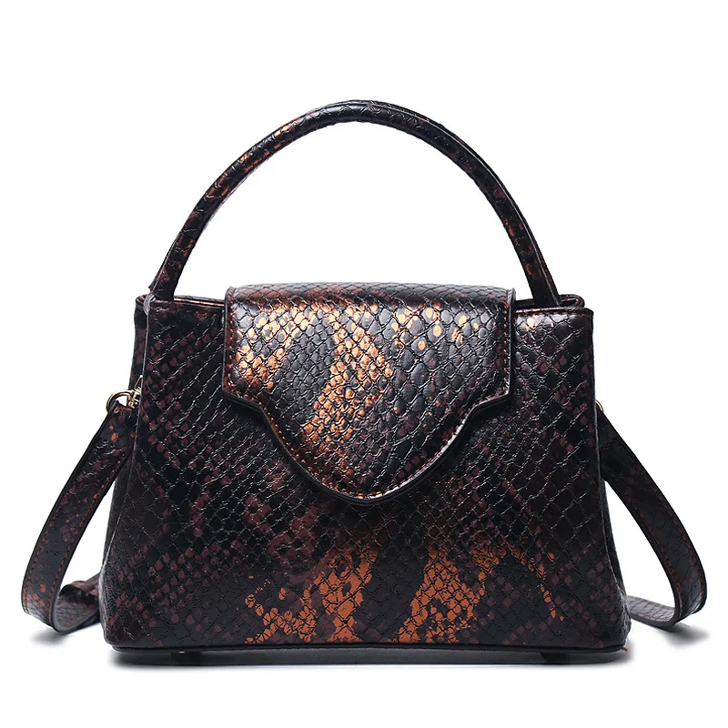 Spot wholesaleTrendy popular ostrich patterned snake patterned handbag PU fashionable temperament single shoulder crossbody bag