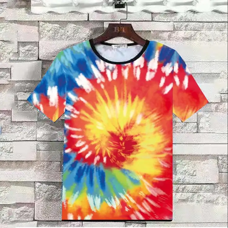 New MOQ Custom T-Shirt 3D Print Psychedelic Tie Dye T-Shirt 3D Printed Casual Multi-Pattern T-Shirts