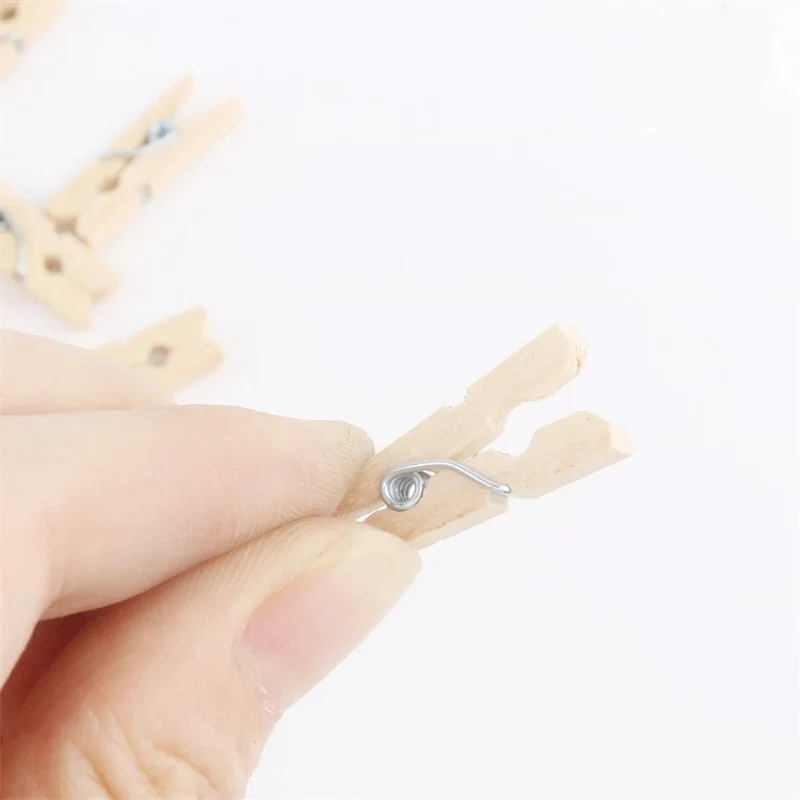 24pcs/bag 4.8*0.7cm Heavy Duty Wooden Clothespins for Hanging Photo DIY Handmade Craft