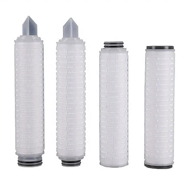 Absolute rating Hydrophobic PVDF membrane air filter cartridge with lined steel fins for gas and solvents sterile filtration