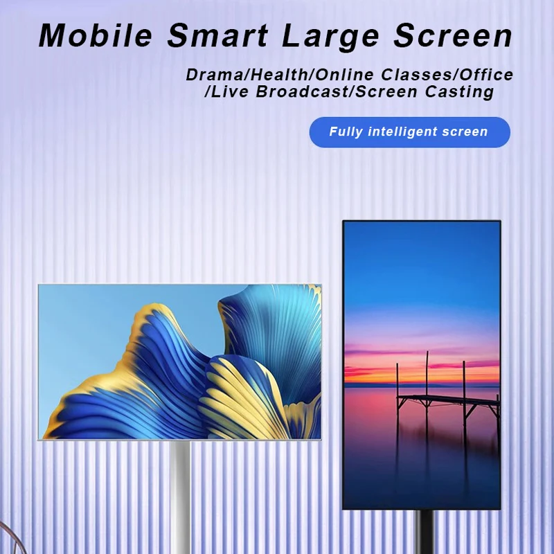 21.5inch Stand by Touch Screen Monitor Removable and Portable TV Rechargeable LCD Smart TV for Live Work and Gaming