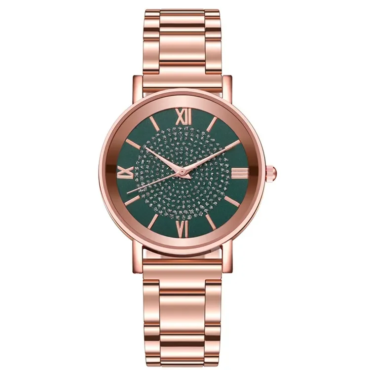 2023 diamond watch full alloy material female perfect quartz japan movement gold mens watch