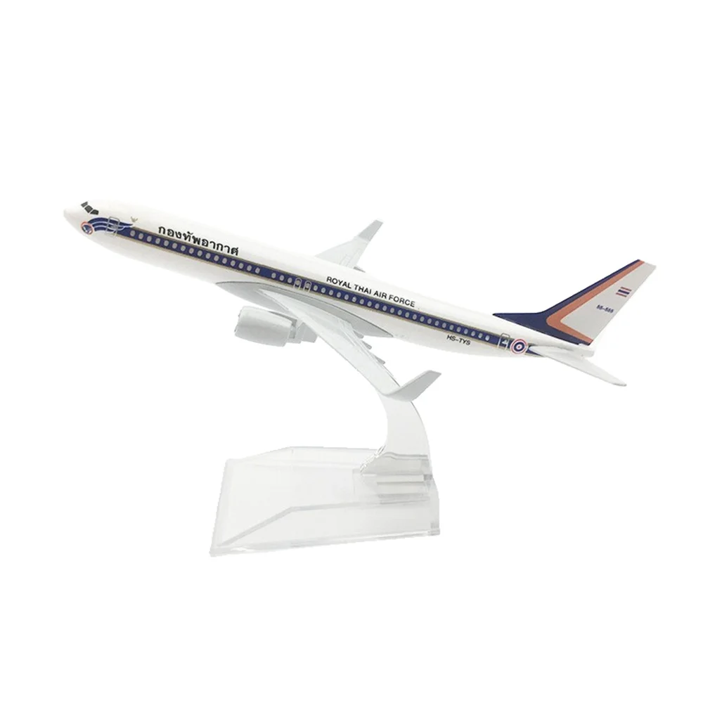 Gift Set Scale 1:400 16cm B737 ROYAL THAI AIR FORCE Handmade Airplane Model