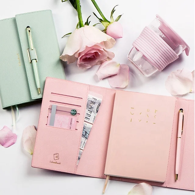 Office Supplies 2023 Agenda A5  Customizable Pink Planner Wholesale Journal  Pu Leather Notebooks