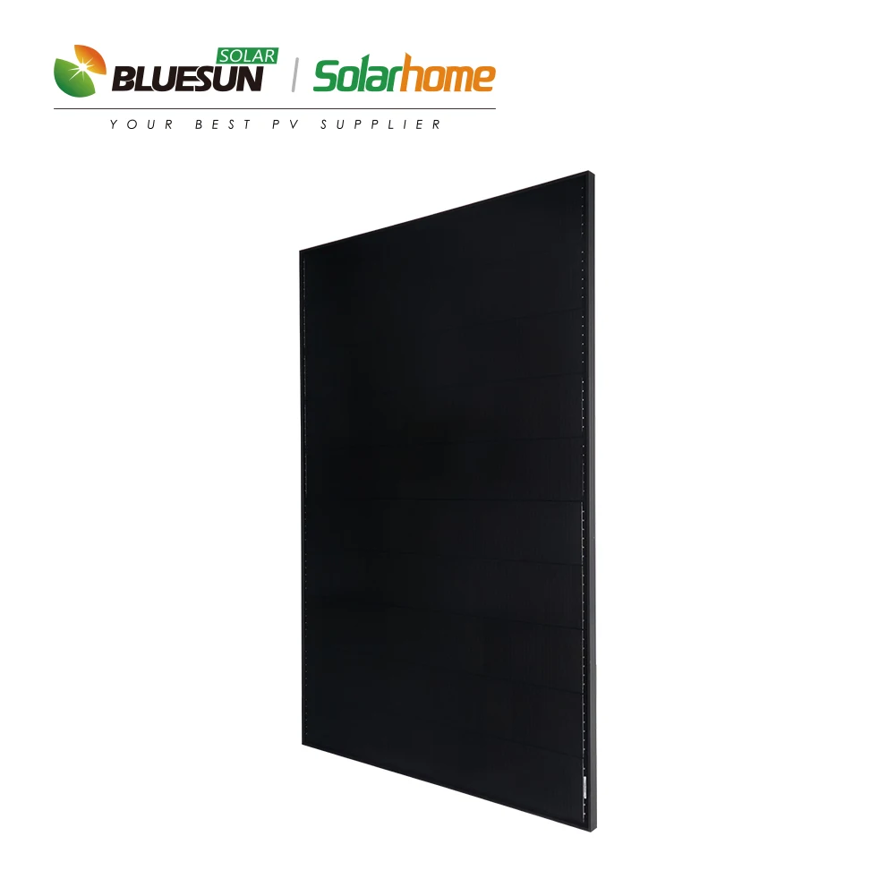 High Efficiency all black shingled mono solar cell panel 385w 400w 410w 24v solar panel price with pretty appearance