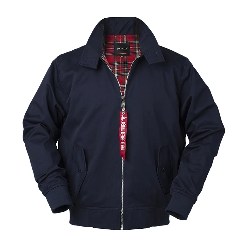 Custom cotton/polyester classic retro vintage mens harington bomber jacket