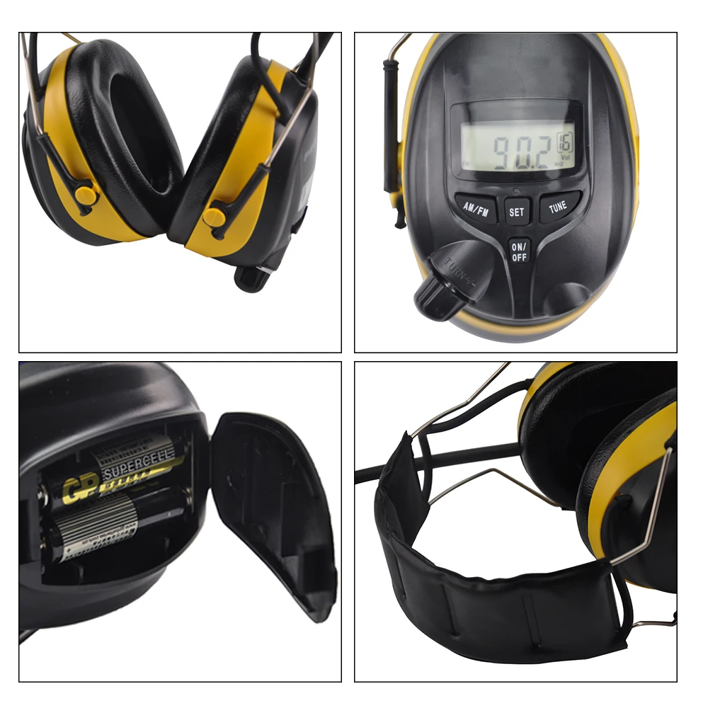 AM/FM Radio Headphone with Digital Display Ear Protection Noise Reduction Earmuffs Comfortable Hearing Protector