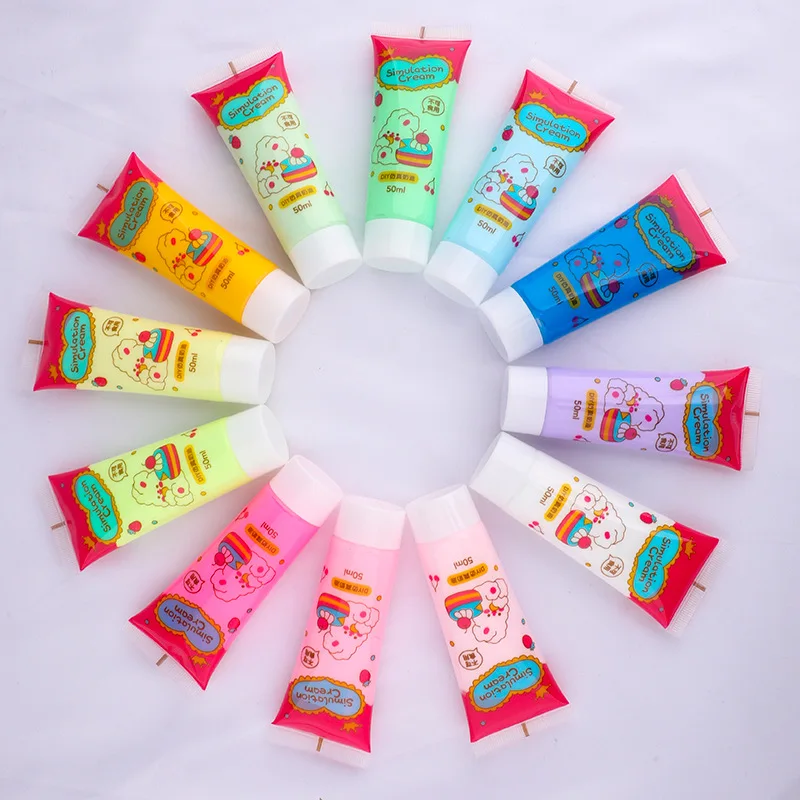 12 Colors 50ML DIY Adhesive Simulation Cream Glue for Phone Case Decoration Crafting and Customization