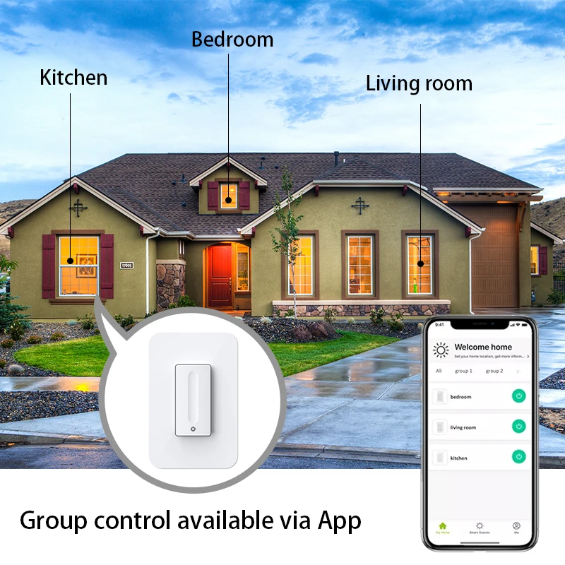 USA standard 110v voice control touch smart electrical wall zigbee switch dimmer 3 way with alexa
