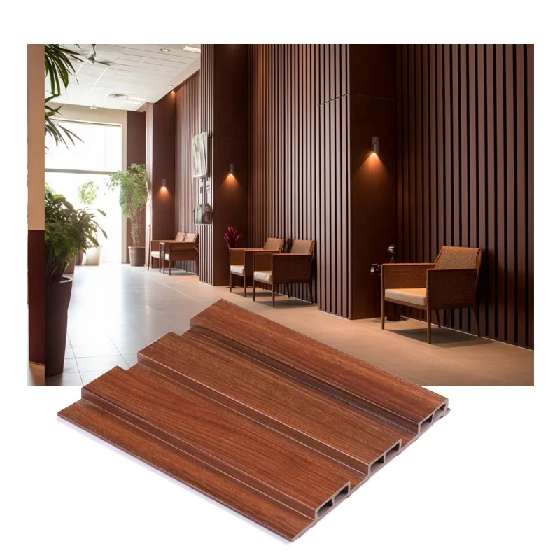 Thin Great Wall Waterproof Wood Plastic Composite Cladding Pvc Fluted Interior Panel For Decoration