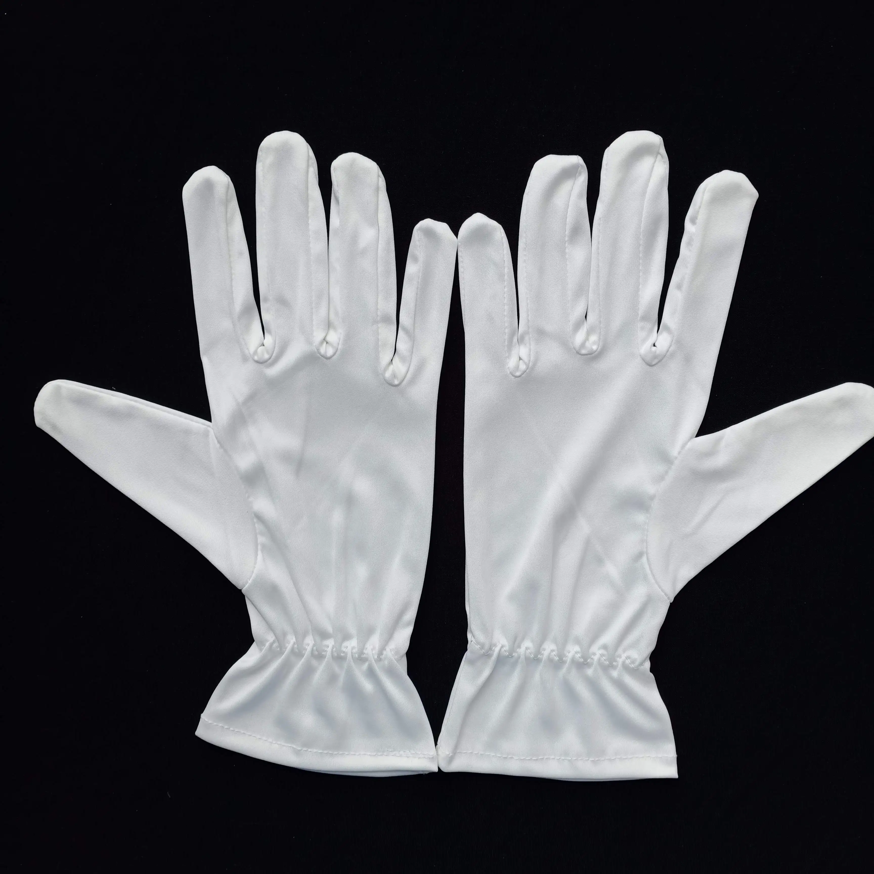 Dustless Cloth Gloves Microfiber Clockwork Beadplate Jewelry Gloves Cleaning White Ceremonial Gloves No Hair Removal