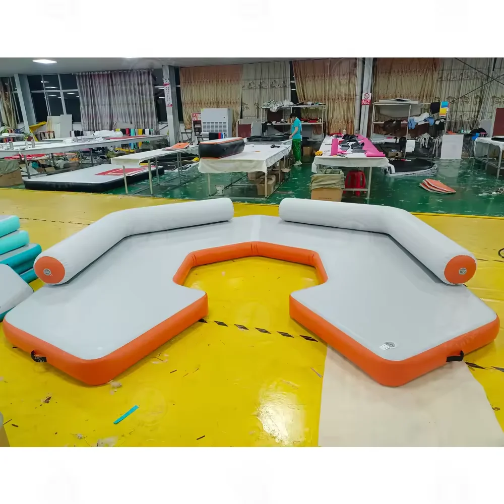 Outdoor Beach Pool Lounger Inflatable Floating Water with Backrest Drop Stitch Water