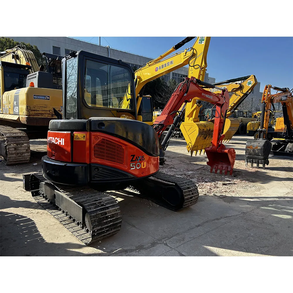 Подержанный мини-экскаватор Hitachi ZX50U продается по низкой цене оригинальный 5 тонн бесхвостый экскаватор zx50U 7
