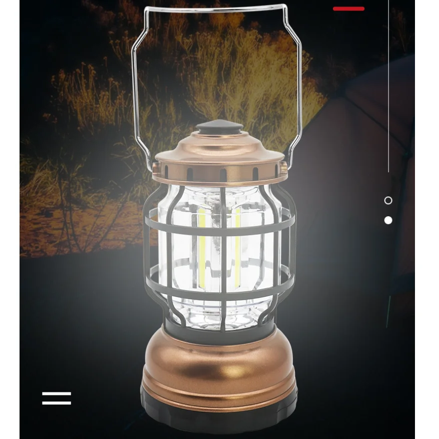 2020 New Product High Quality COB Antique Portable Lamp With Stainless Steel handle Camp Light For