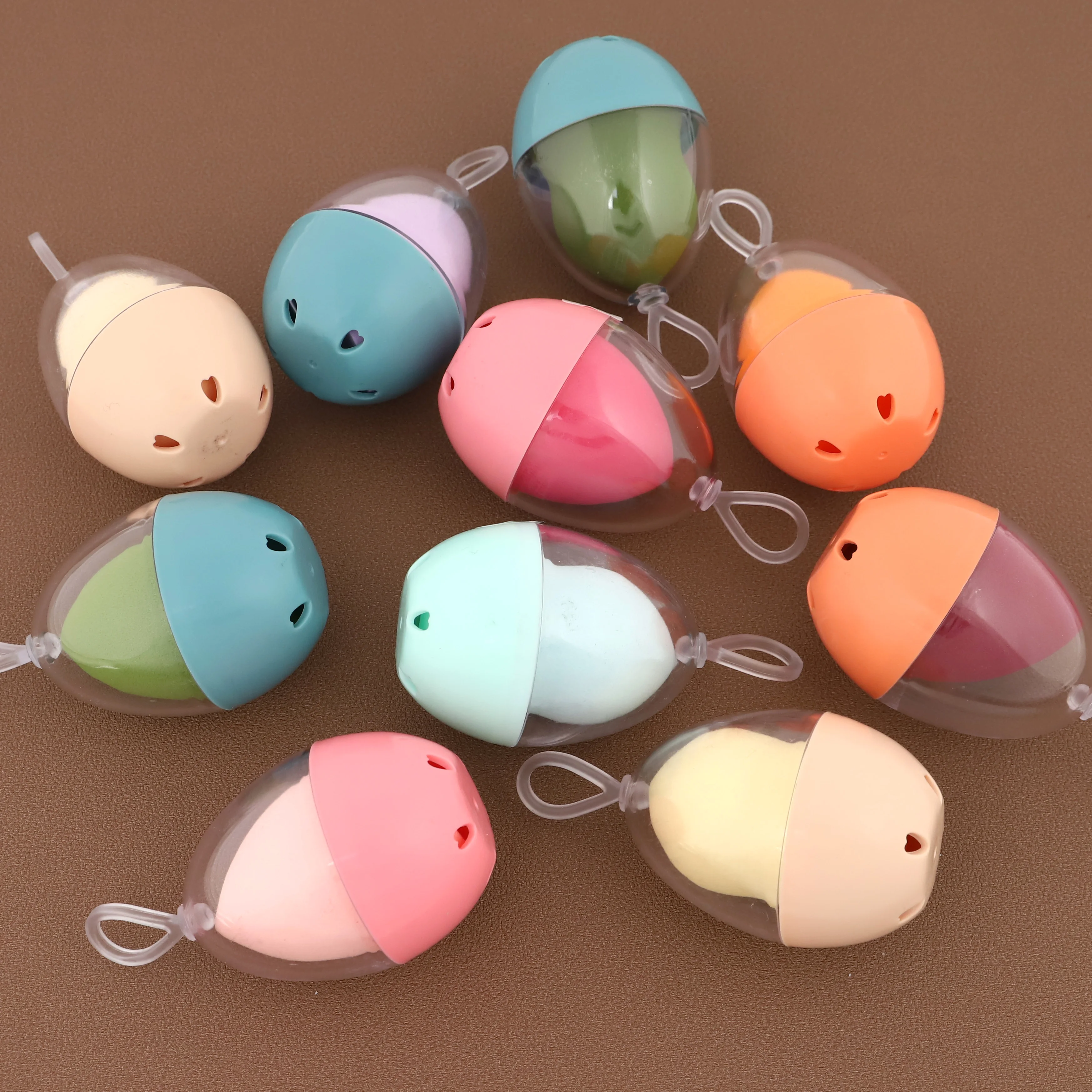facial sponges packaging cosmetic beautiful blender for liquid cream and powder colored make up sponge set