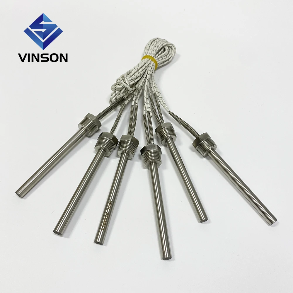 Vinson Manufacturer screw SUS fitting cartridge heater rod type heaters with NPT BSP thread for liquid or air