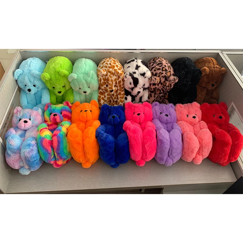 
2021 Hot Sale Teddy Bear Slippers One Size Fits All Teddy Bear Slippers Cute Teddy Bear Slippers Animal 