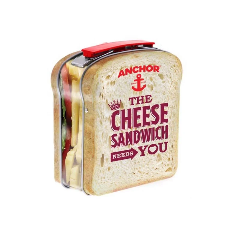 Sandwich shape tin lunch box