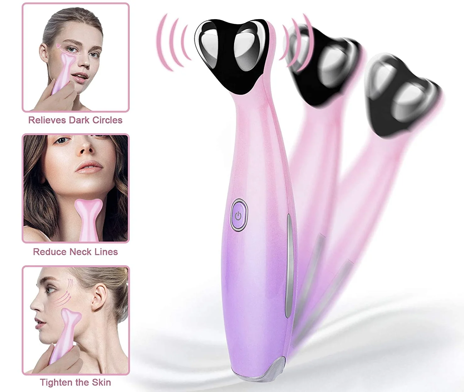 Wrinkles removing eye beauty machine wireless ems mini vibrating electric bluetooth microcurrent eye care massager