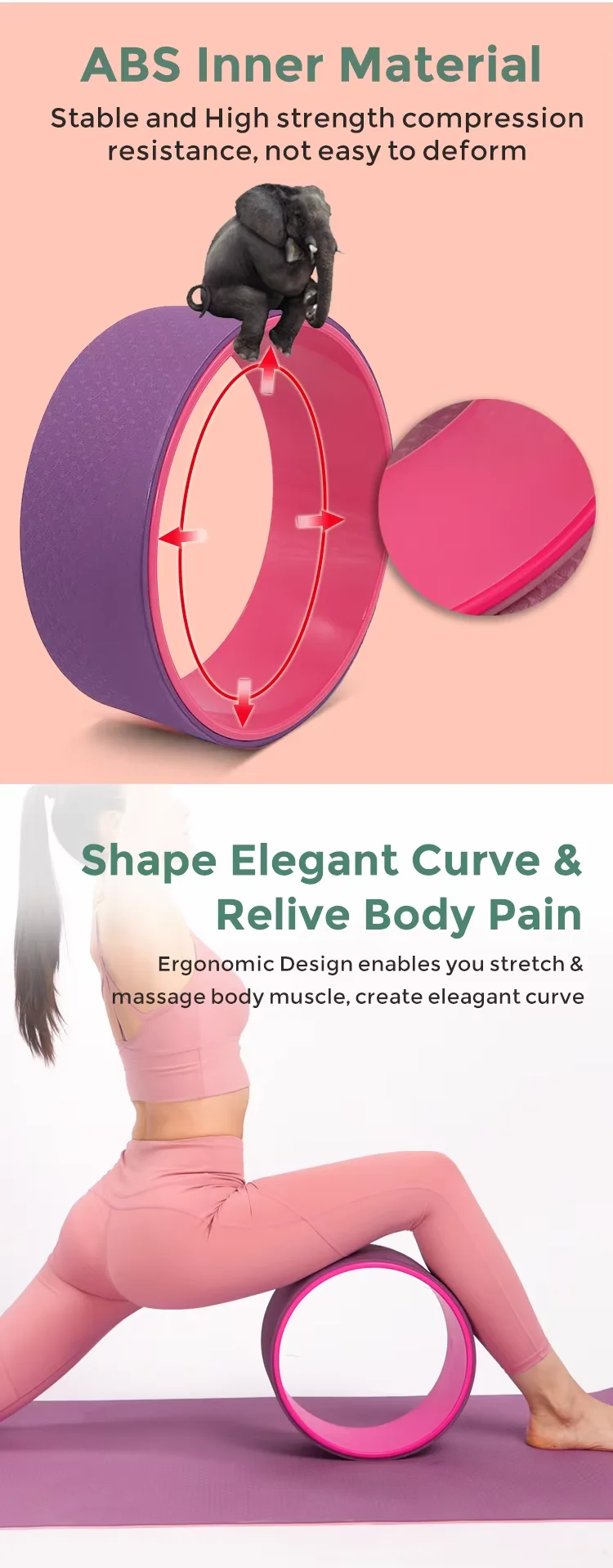 High Quality Yoga Wheel Professional Pilates Yoga Roller Circles Bodybuilding Gym Home Training Back Stretcher Yoga Accessories