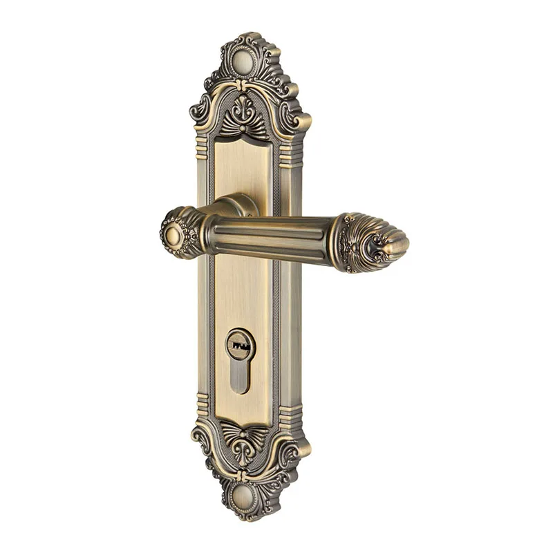 Горячая распродажа высокое качество Oem Helix Heritage аппаратные внутренние латунные домашние золотые дверные ручки для деревянных внутренних дверей с замком для ключей