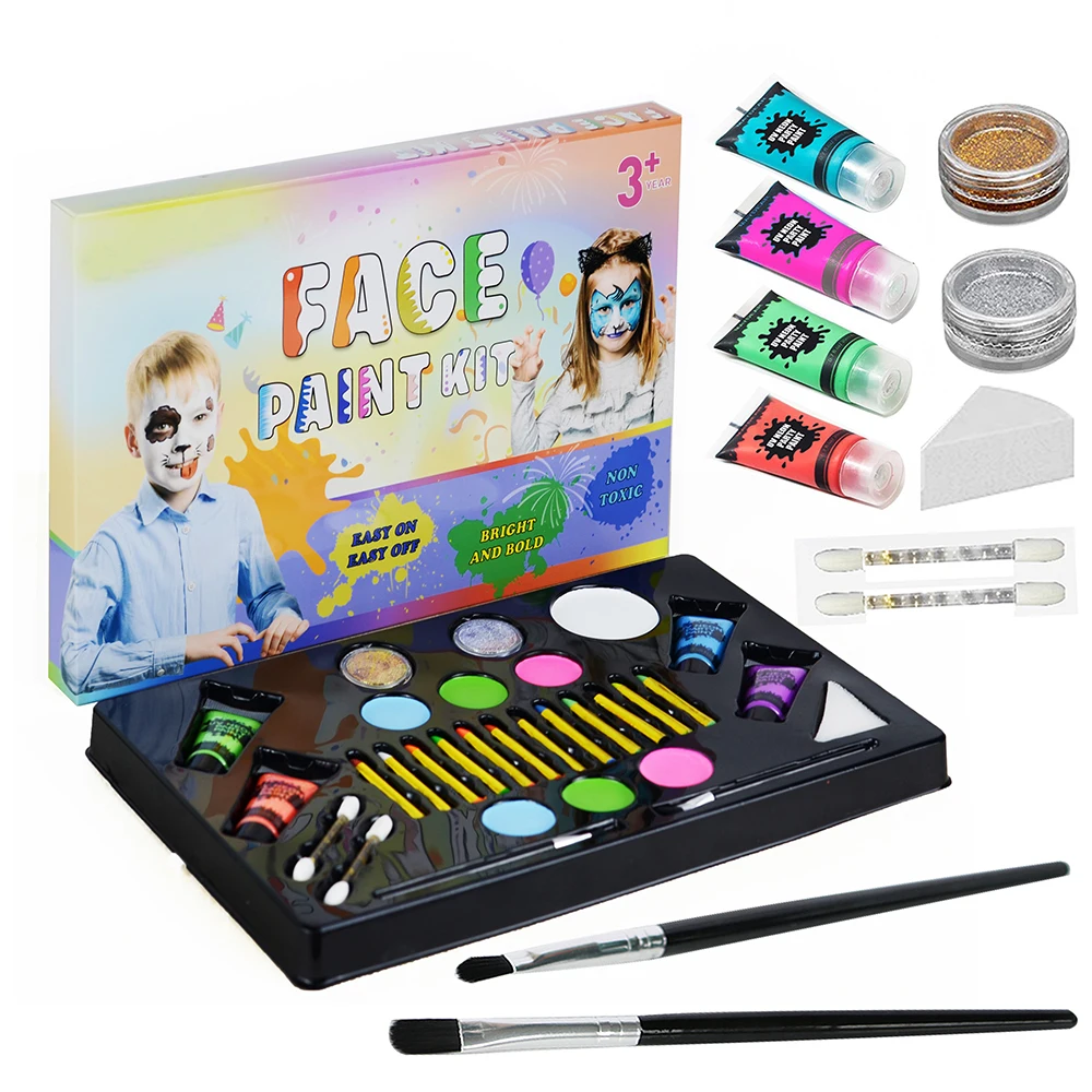 30 Value Pack UV Neon Party Glow in Dark Face and Body Paint