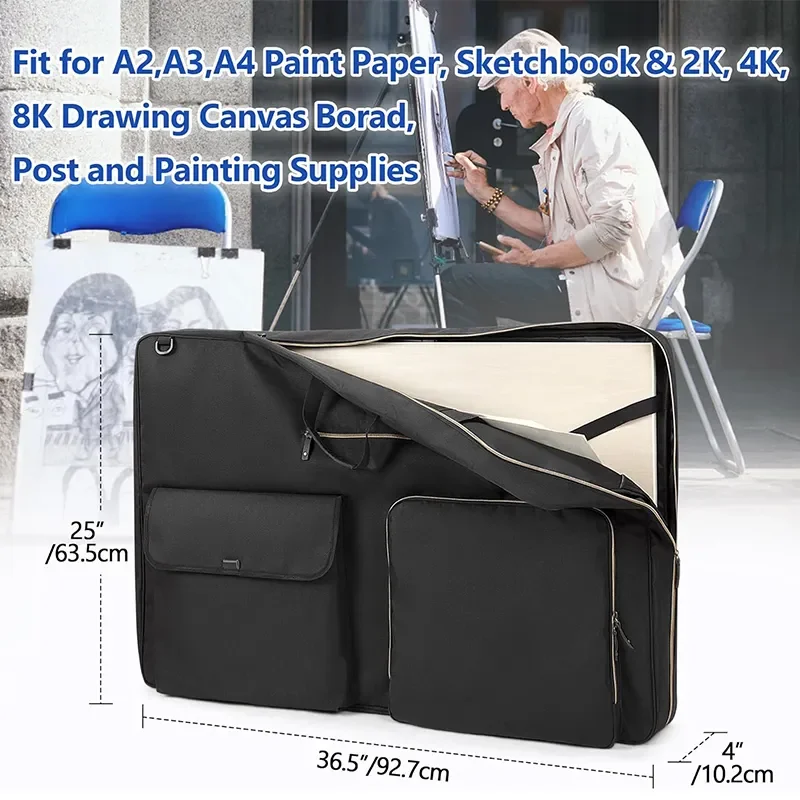 High Quality Artist Portfolio Bag Poster Board Storage with Shoulder Strap Artwork Carrying Tote Bag