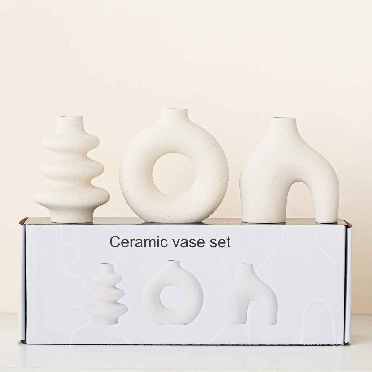 New Arrivals Pampas Grass Pot Natural Dried Flowers Vases Nordic Modern Home Decor Bouquet Unglazed Ceramic Vase Set