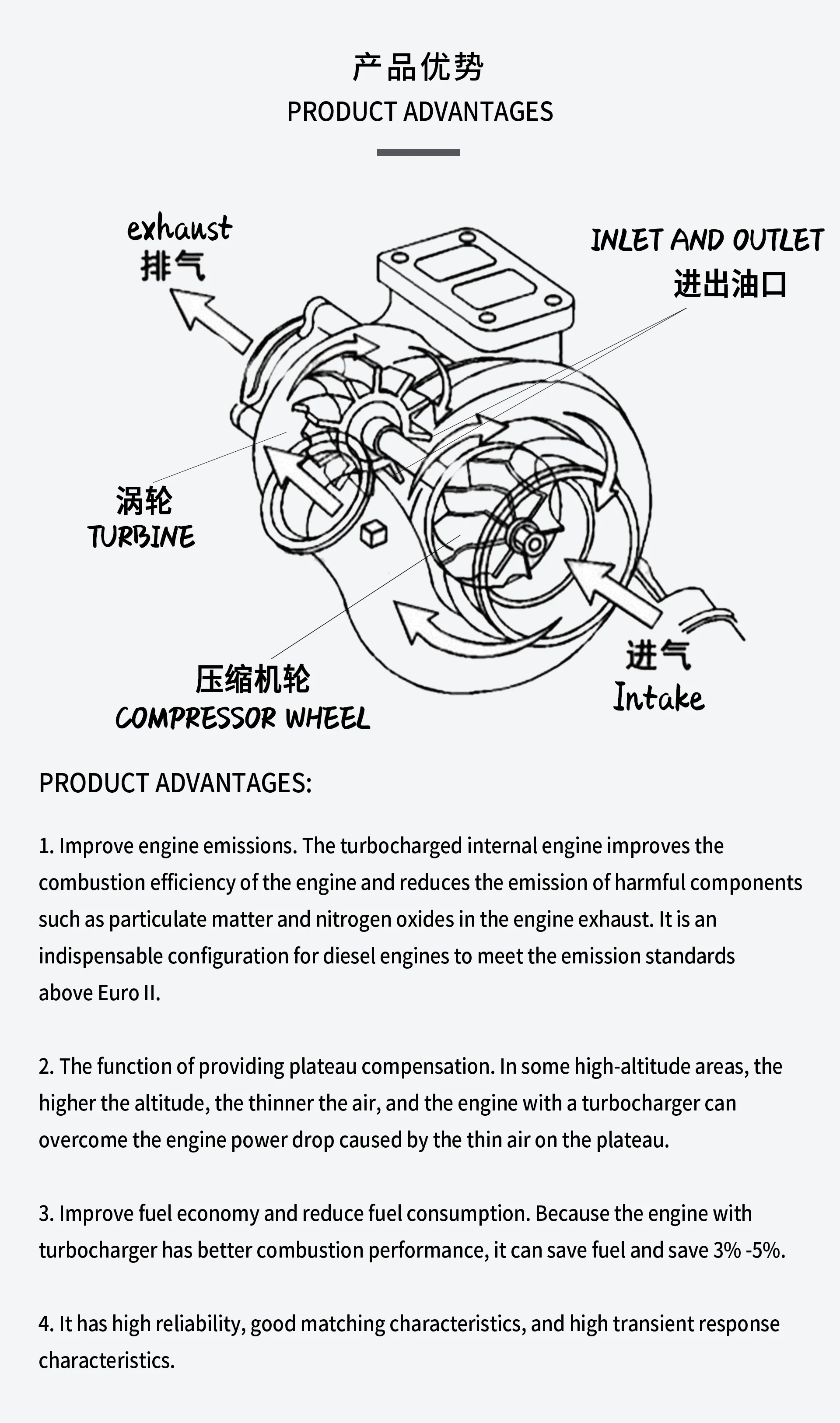 Turbocharger For EC210D EC240B Excavator Spare Parts Engine Turbo Diesel Cartridge Turbocharger Chinese Supplier New Fashion