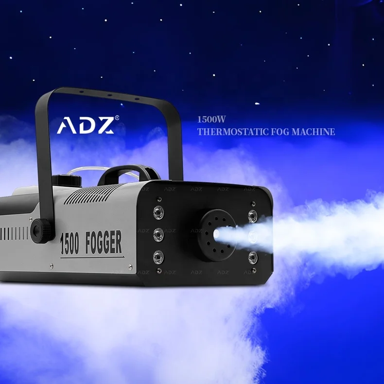 1500W Stage Light Fog Machine RGB 6LEDs Remote Controlled Wedding Effect Equipment Smoke Haze Generator for DJ Gig Bar