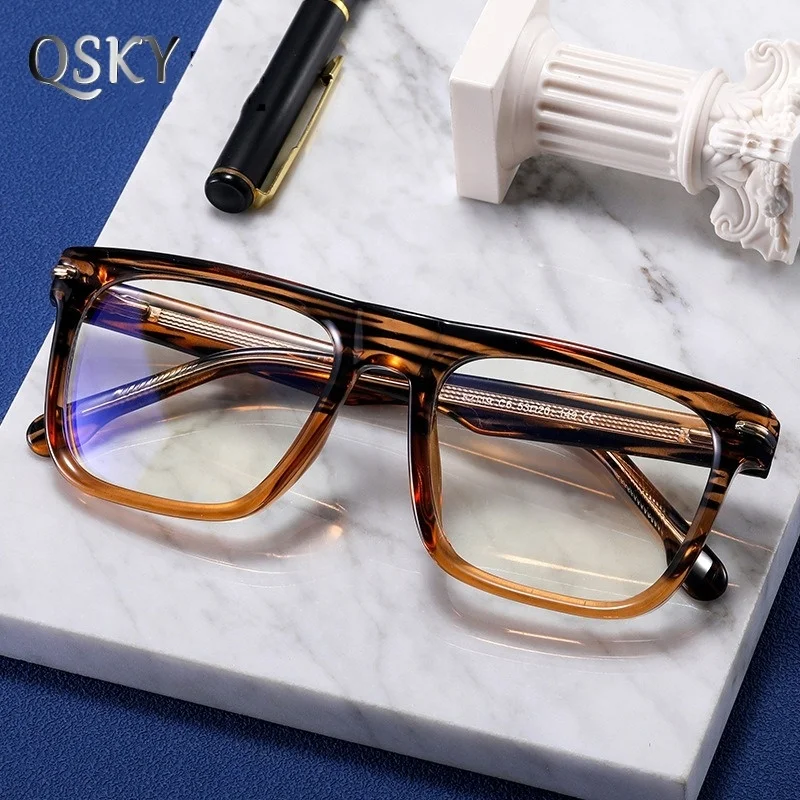 2024 New Arrival Women TR90 Square Glasses Frame  Blue Light Blocking Eyeglasses Frame Myopia Optical Lens For Man
