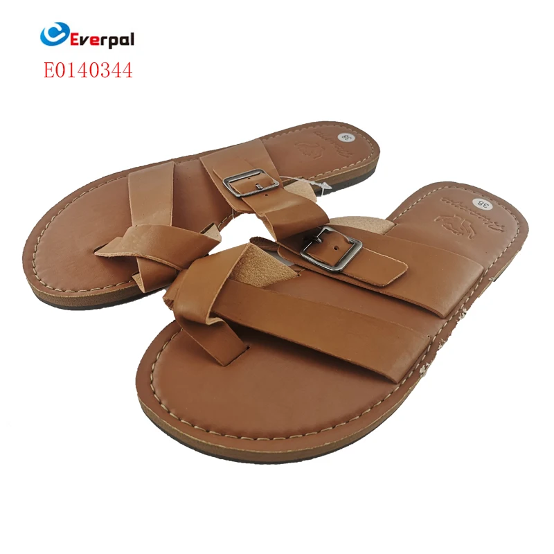 In Stock Ladies High Quality Leather PU Flip Flops Slippers