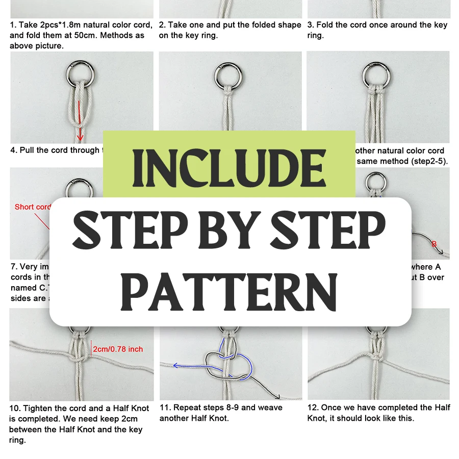 Handmade DIY Keychains Macrame Kit With Tutorial For Beginner Boho Chain Custom Lanyard Factory Price Manufacturer Supplier