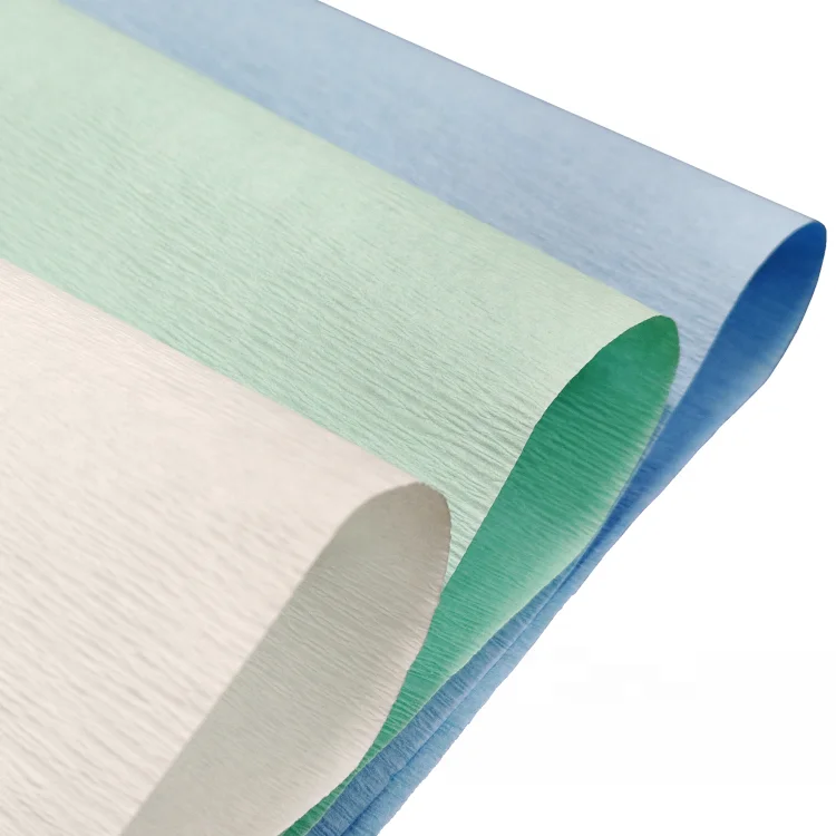 Sterile Medical Grade Packaging Wrap Crepe Paper Disposable Virgin Wood Pulp Soft Crepe Paper