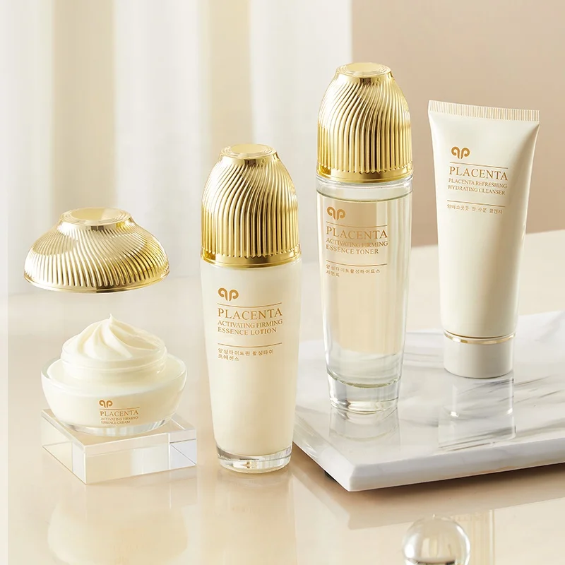 Взрослые овечьи плаценты активный костюм из шести частей для ухода за кожей лица Увлажняющие осветляющие линии OEM Centella Asiatica