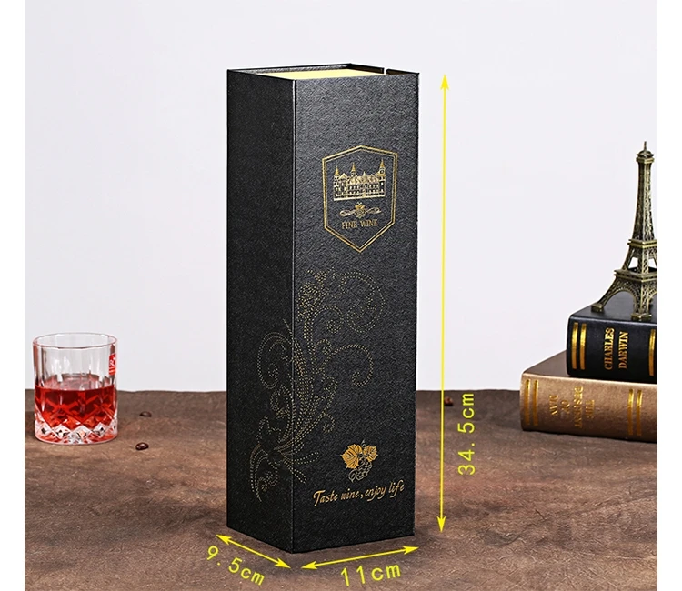 Custom Logo Rigid Cardboard Magnetic Champagne Bottle Paper Wine Whisky Gift Packaging Box