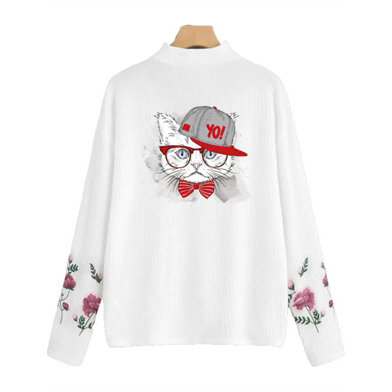 DIY Heat Transfer paper Stickers Iron on Transfers Patches Set Assorted Cute Cat Iron on Appliques Patches for T-Shirt stickers