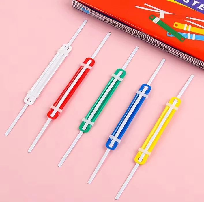 colorful paper fastener binding clip two-hole page binding buckle Metal Snake Clip Spring File Fasteners Binder Clip For Paper