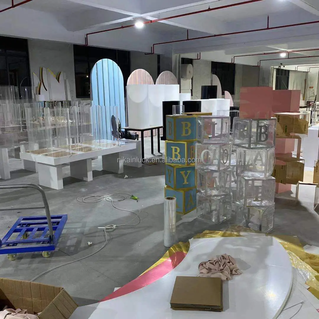 Cake Dessert Table Stand White Pedestal Column Plinths Cylinder Ripple Round Birthday Wedding Party