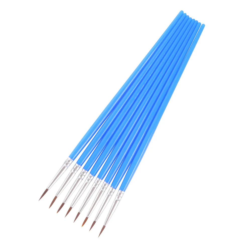 Soododo White Nylon Feather Digital Oil Paintbrush Gouache Stroke Art Painting Brush with Plastic Handle