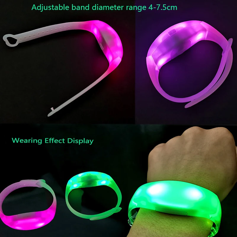 New Product LED Bracelet DMX Control Light Up Wristband Remote Controlled LED Bracelet 15 Colorful  LED Bracelet Led Wristband